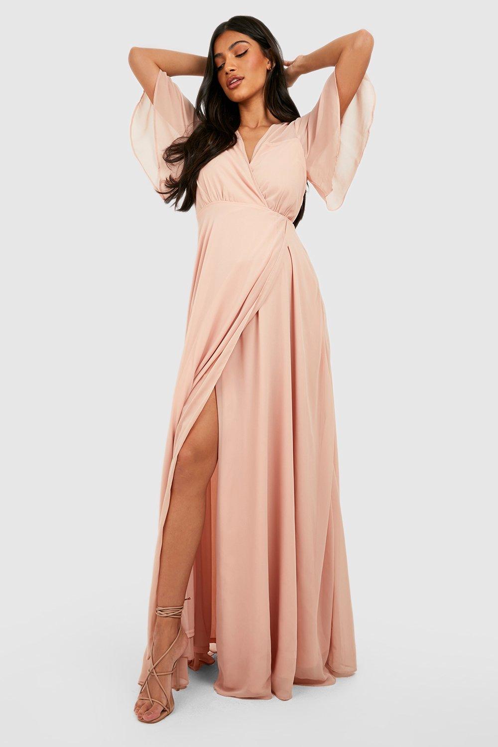 Photograph of Boohoo Womens Maternity Occasion Angel Sleeve Wrap Dress