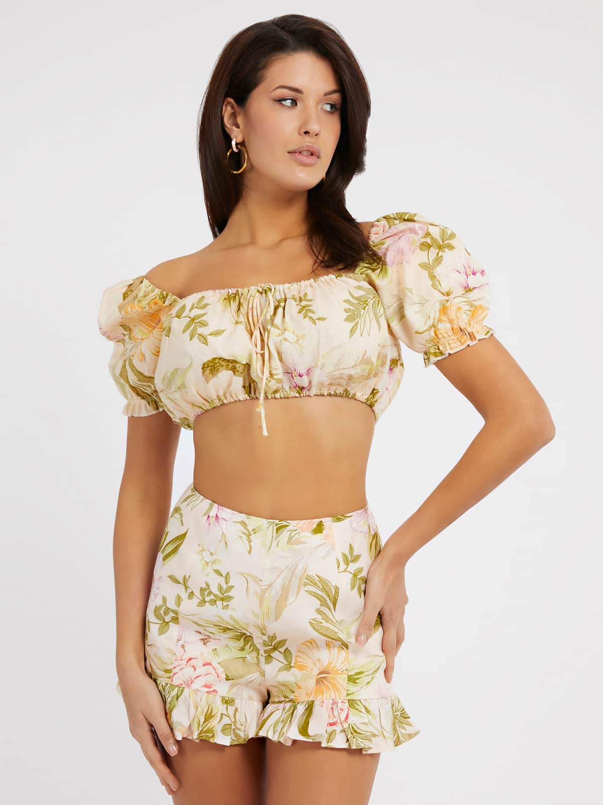 Photograph of Guess Floral Print Linen Top