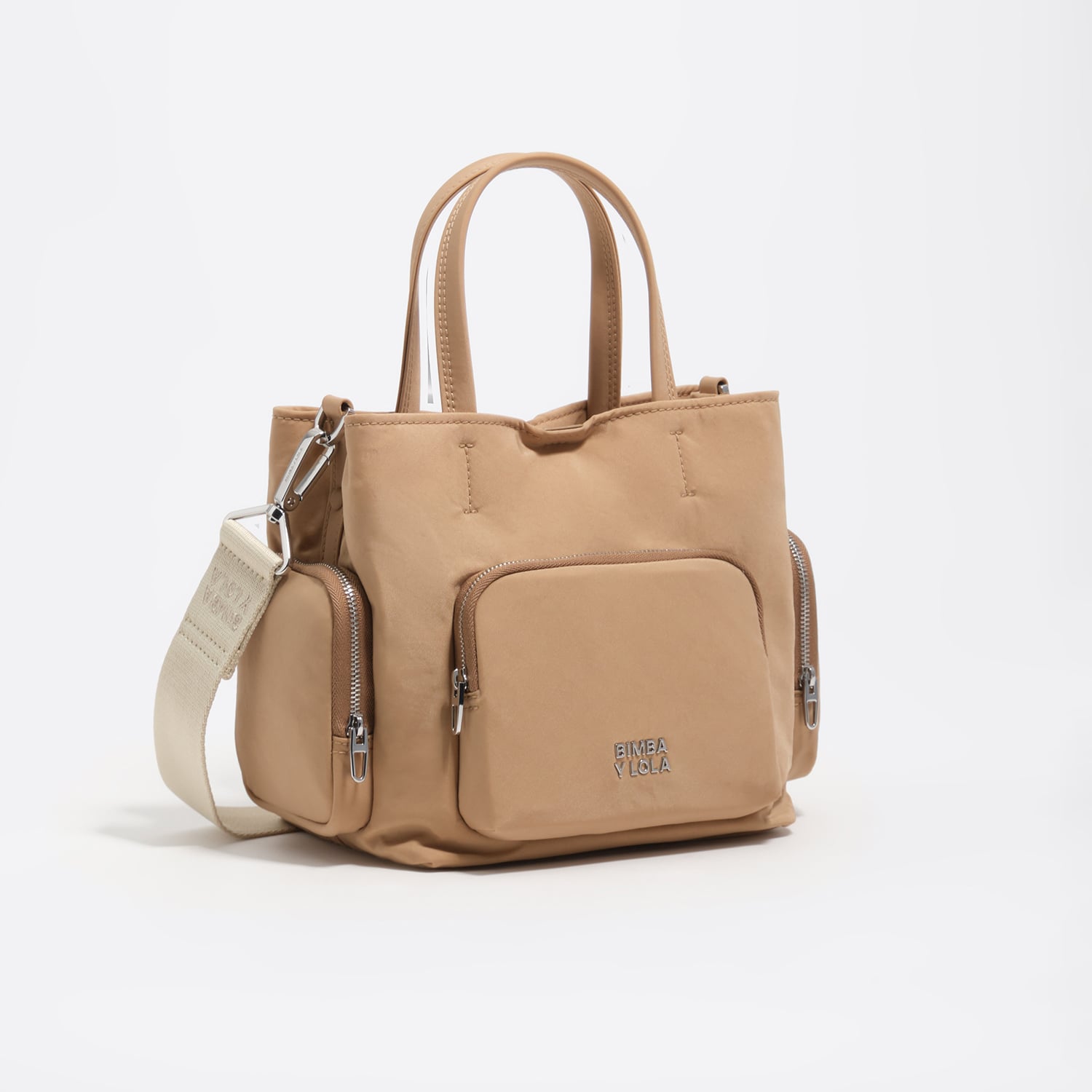 BIMBA Y LOLA Small camel nylon Pocket crossbody bag