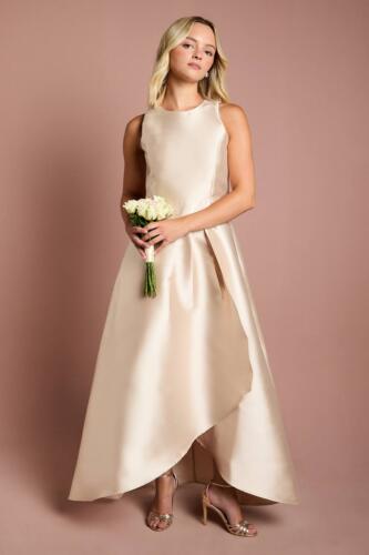 Coast Girl's Teen Twill Waterfall Bridesmaid Dress in Champagne | Size: 10/11 Years