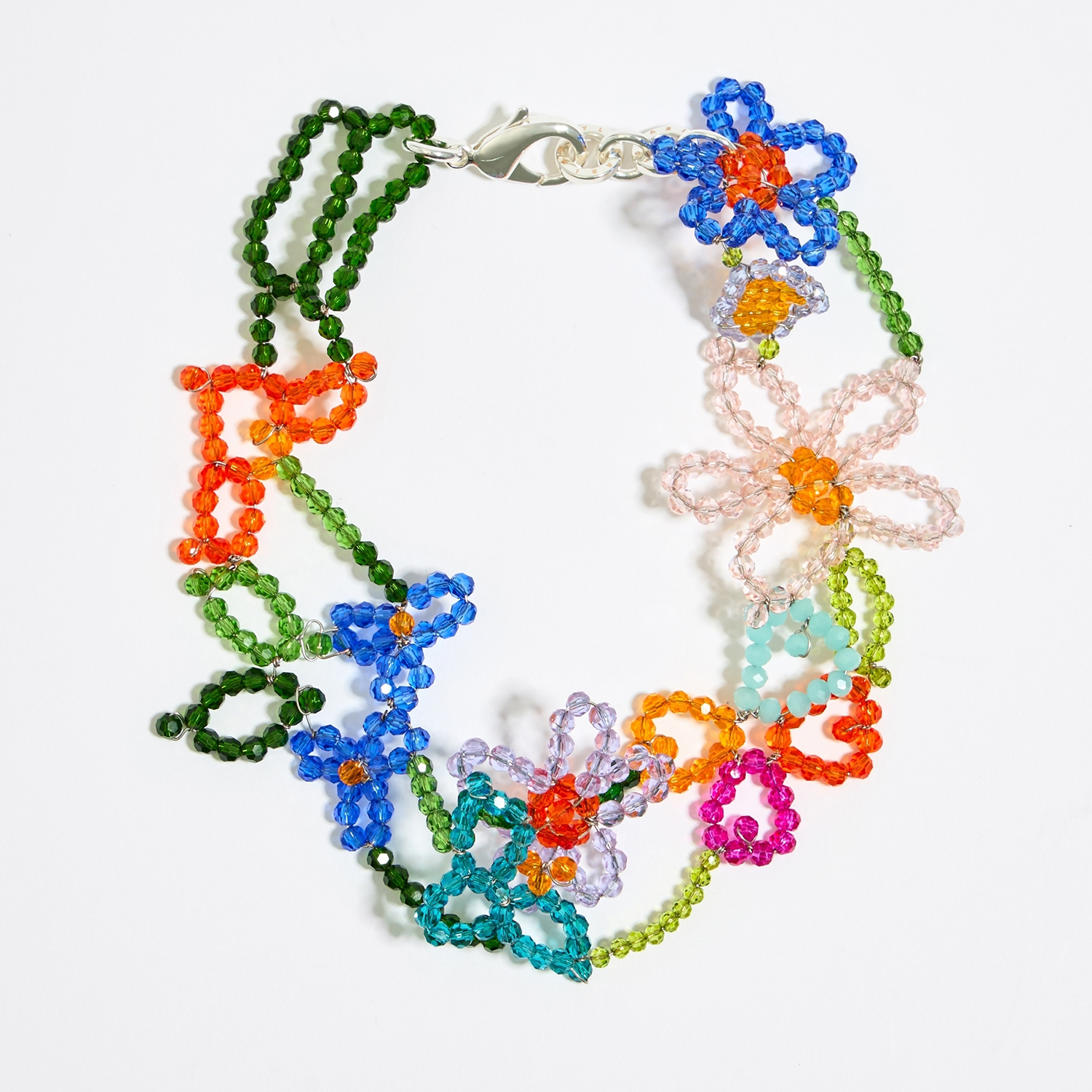 Bimba Y Lola Choker necklace with flowers and multicolored crystals Rather Saucy