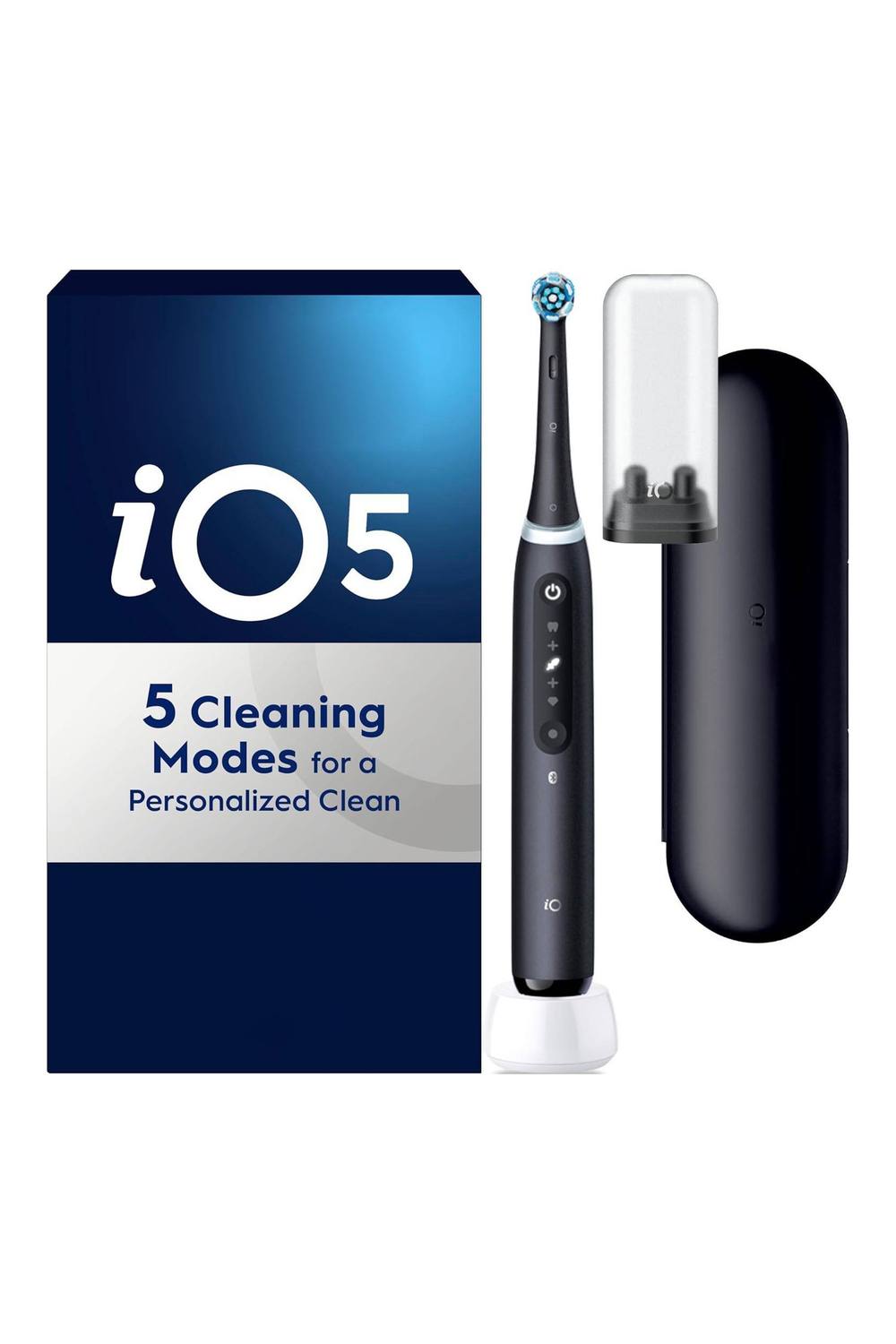 Dyzi iO5 Electric Toothbrush Pressure Sensor & Cleaning Modes Travel Case in Black