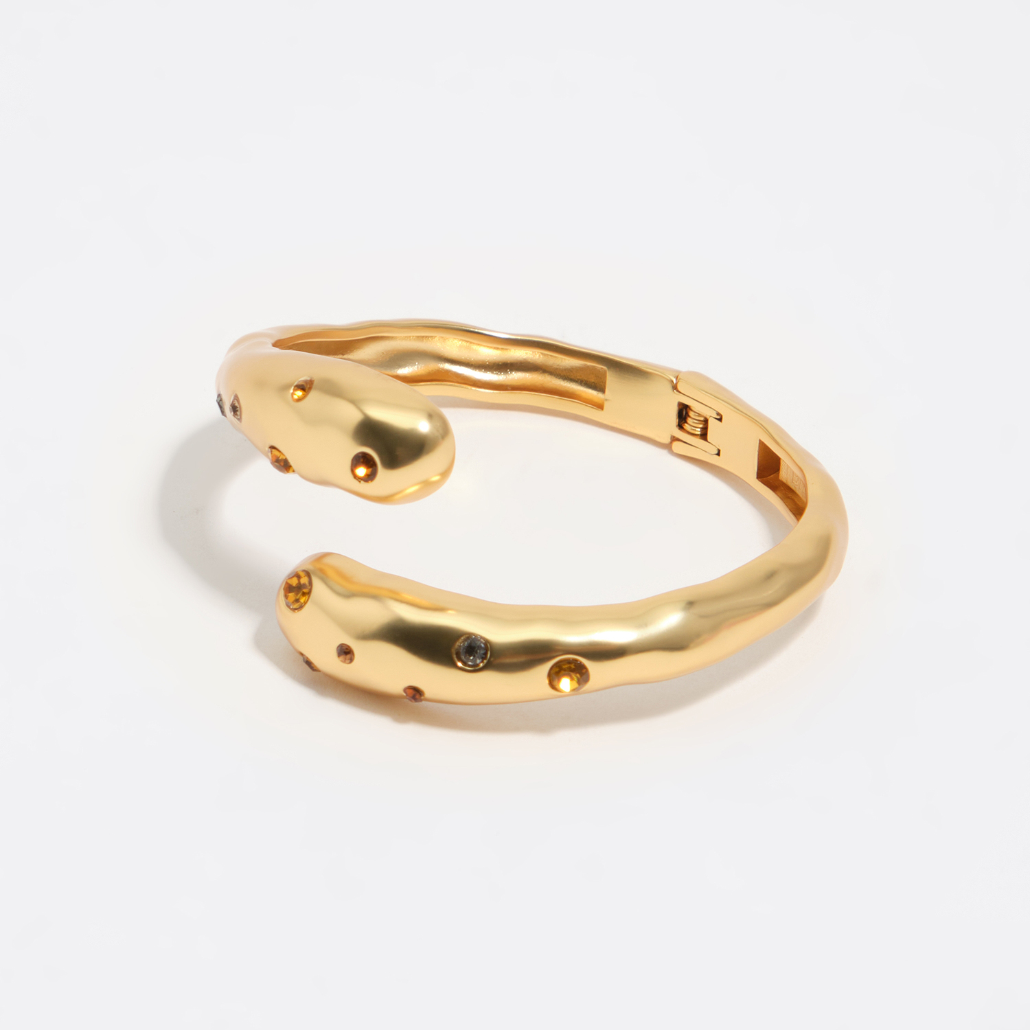 BIMBA Y LOLA Matte gold textured criss-cross and crystals bracelet
