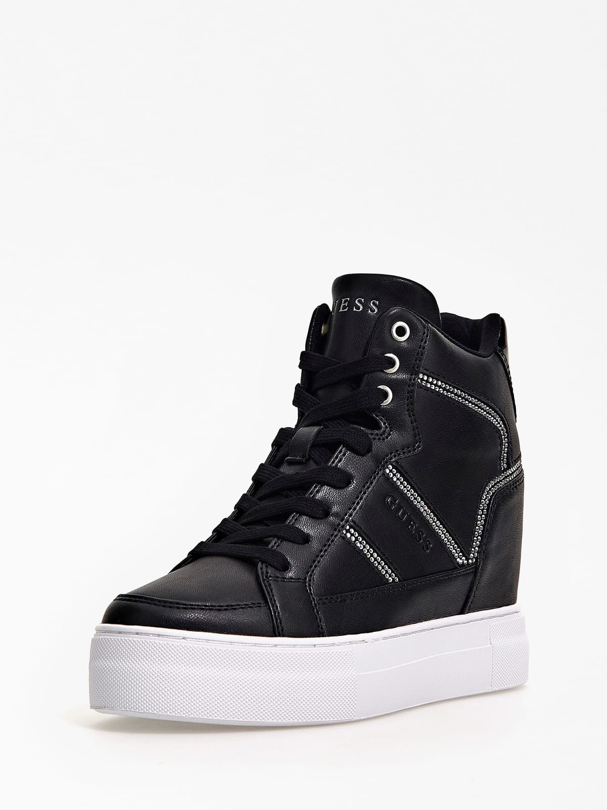 Guess Giala Rhinestone High Top Sneaker Rather Saucy