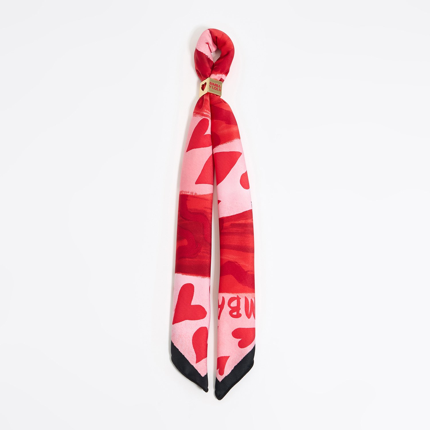 Photograph of BIMBA Y LOLA Pink snake scarf bag charm