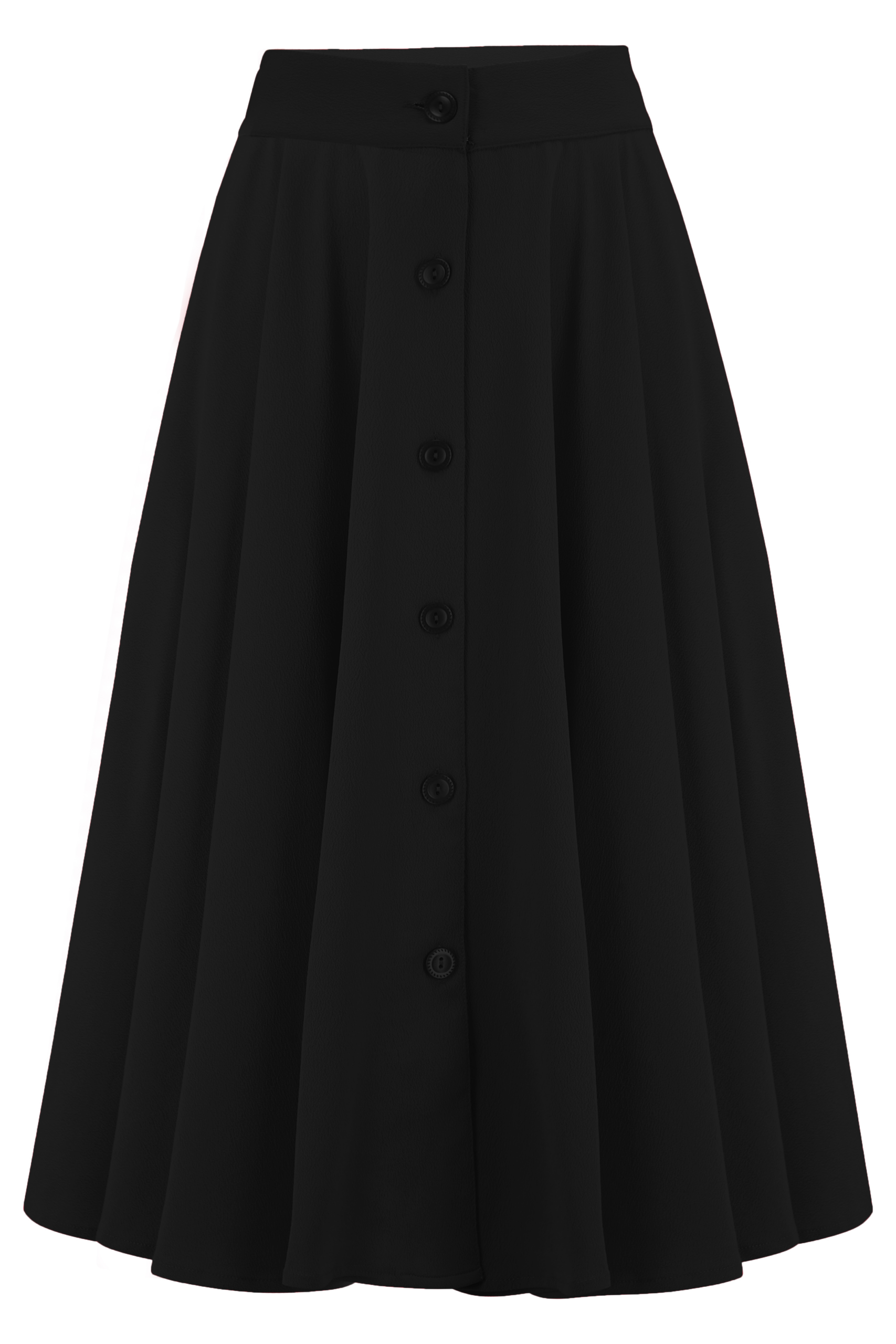 Rock N Romance The "Beverly" Button Front Full Circle Skirt with Pockets