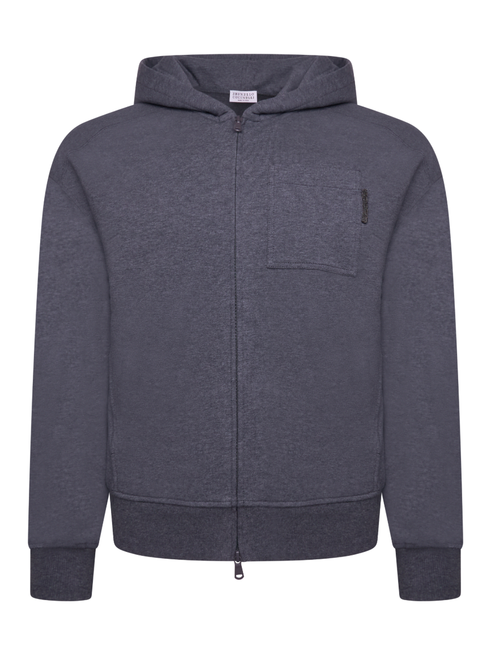 Photograph of Brunello Cucinelli Zip-Up Hoodie Sweatshirt Grey