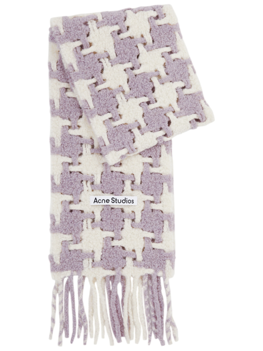 Photograph of Acne Studios Houndstooth Scarf Lilac/White