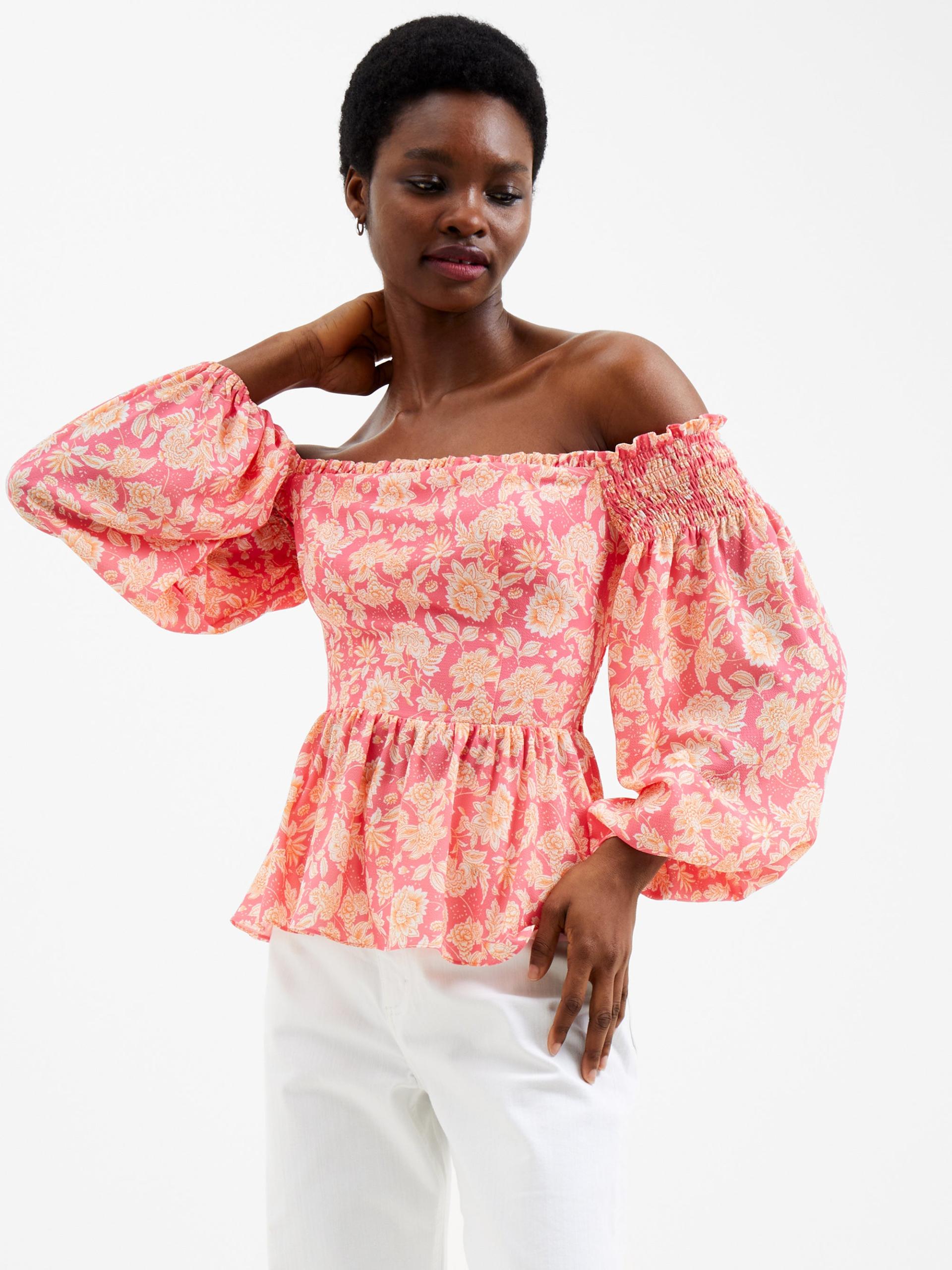 Smocked bardot top new arrivals