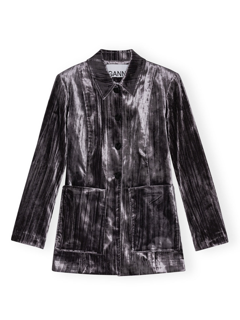Photograph of GANNI Striped Velvet Blazer