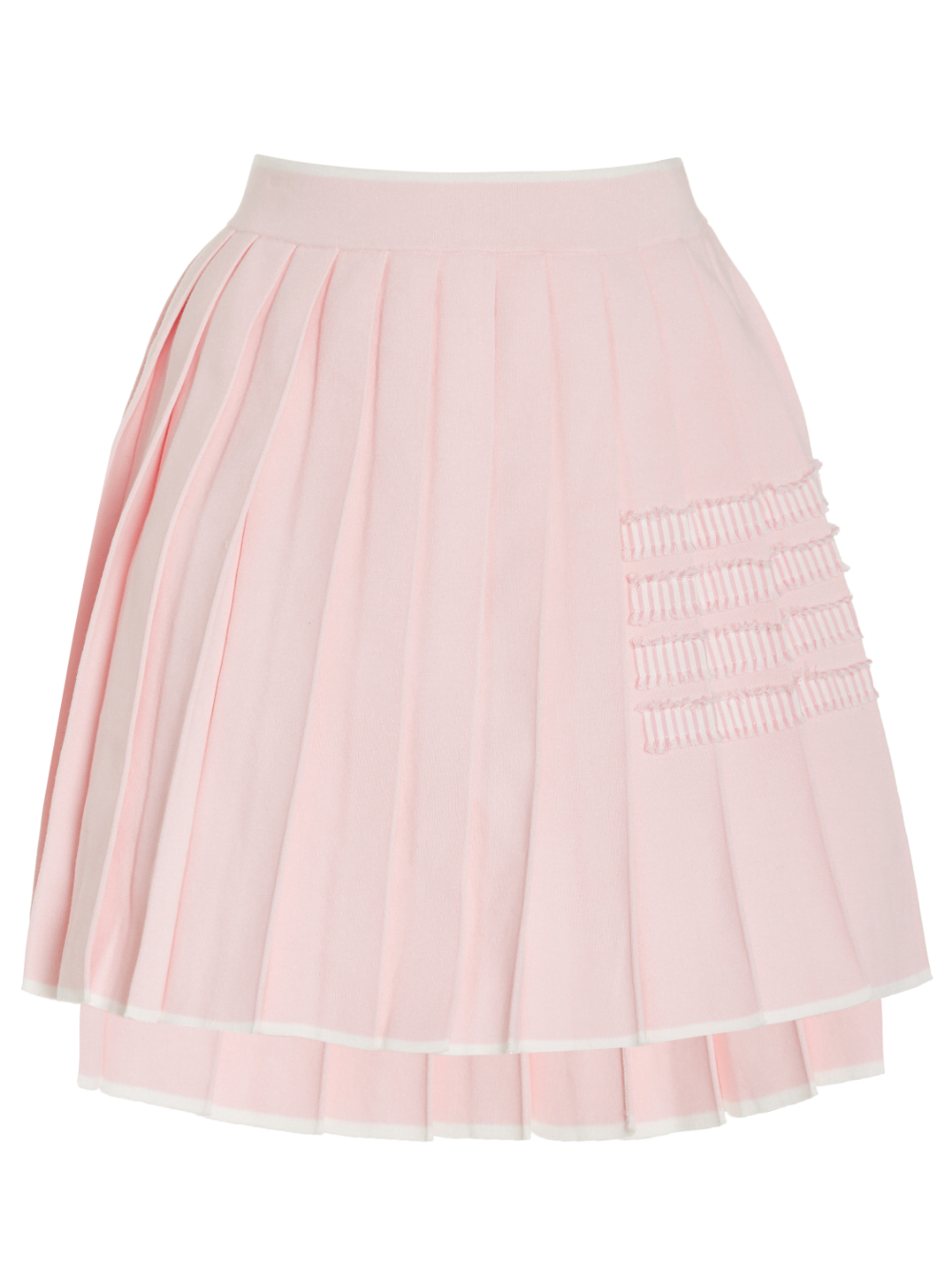 Photograph of Thom Browne 4 Bar Pleated Cotton Mini Skirt Grey